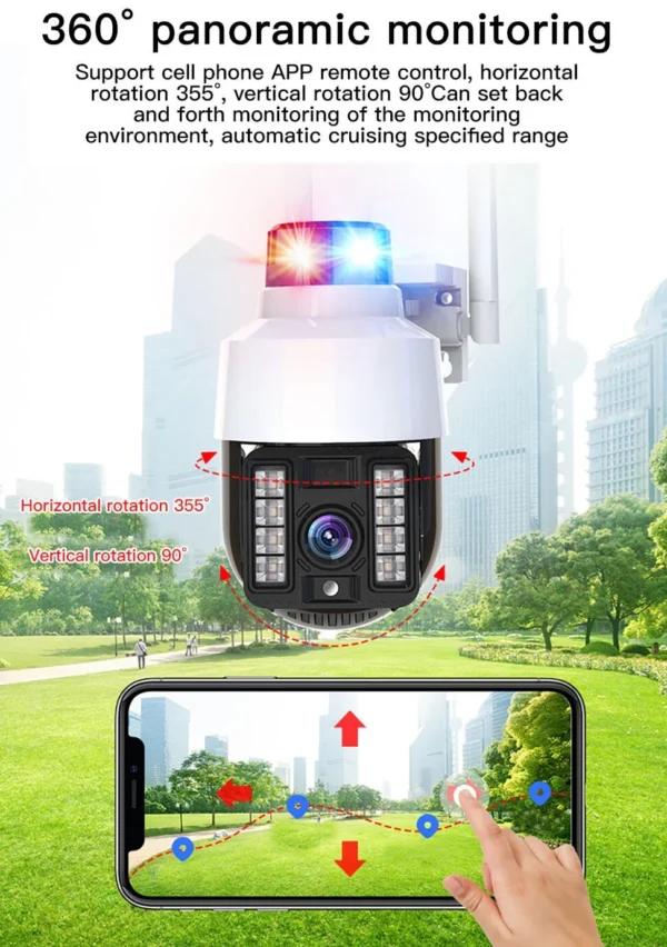 Cameră smart Wi-Fi 360° Full HD – vedere color noaptea, alarmă integrată și control la distanță - imagine 6