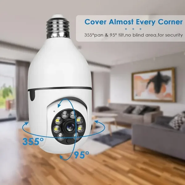 💡📡 Cameră SmartView 360° în formă de bec – Wi-Fi HD 📡💡 🌙 Night Vision Color | 🚨 Detectare Mișcare | 🎙️ Audio 2-Way | 🔄 Rotație Inteligentă