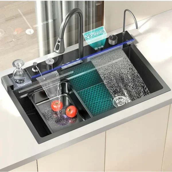✨🔥 Chiuvetă Premium Inox 81×50 cm 🔥✨ 📟 Afișaj Digital | 🚰 Robinet Cascadă | 🥗 Accesorii Incluse
