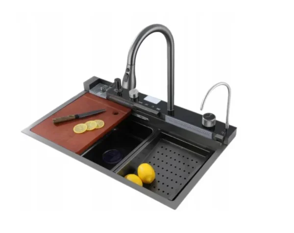 ✨🔥 Chiuvetă Premium Inox 81×50 cm 🔥✨ 📟 Afișaj Digital | 🚰 Robinet Cascadă | 🥗 Accesorii Incluse - imagine 3