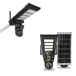 Lampă solară inteligentă cu cameră Wi-Fi CCTV integrată, senzor de mișcare, control de pe telefon și protecție IP67 – iluminare și securitate pentru exterior