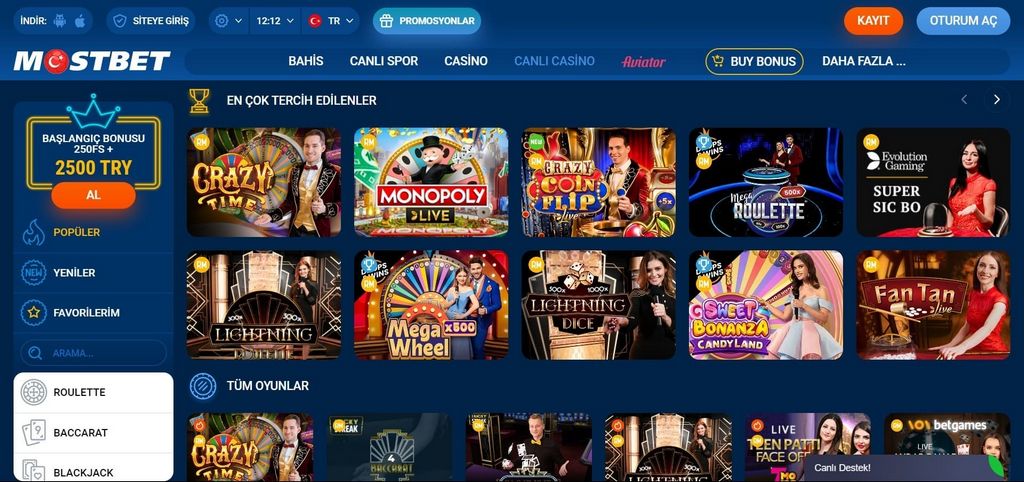 Mostbet Online Casino Site